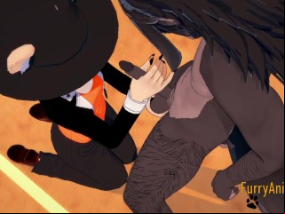 Furry Yaoi 3d - Shiro (dog) Bring To An End Uncluttered Blowjob Close By Fat Ebon Dog